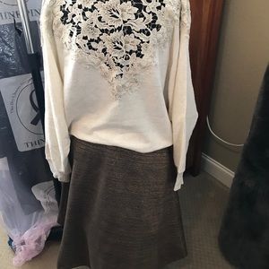Anthropologie lace appliqué sweatshirt